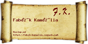 Fabók Kamélia névjegykártya
